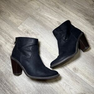 Womens MOSSIMO Black Ankle Bootie‎ Boot Zip Back Size 6.5